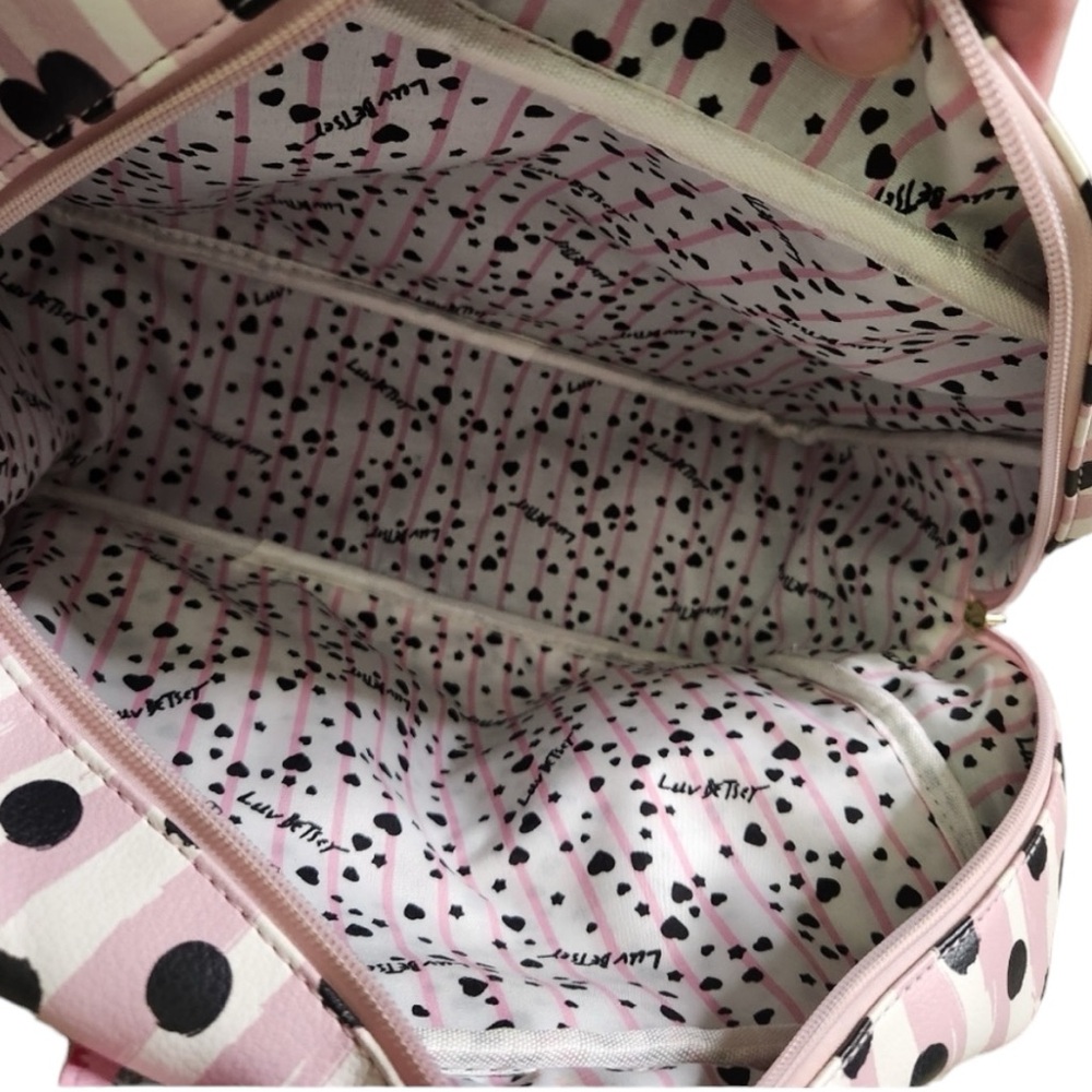 LUV BETSEY Weekender Cosmetic Bag Betsey Johnson Roses Polkadots Zebra Print - Picture 9 of 15